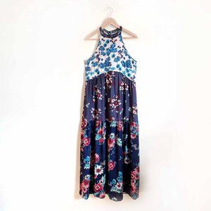 Living Doll halter floral maxi dress - size 1